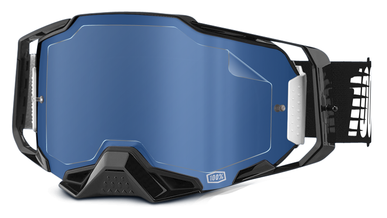 100% Armega Moto Goggle Lens Protector - 2 Pack - Trash Reduced Tear Off Alternative