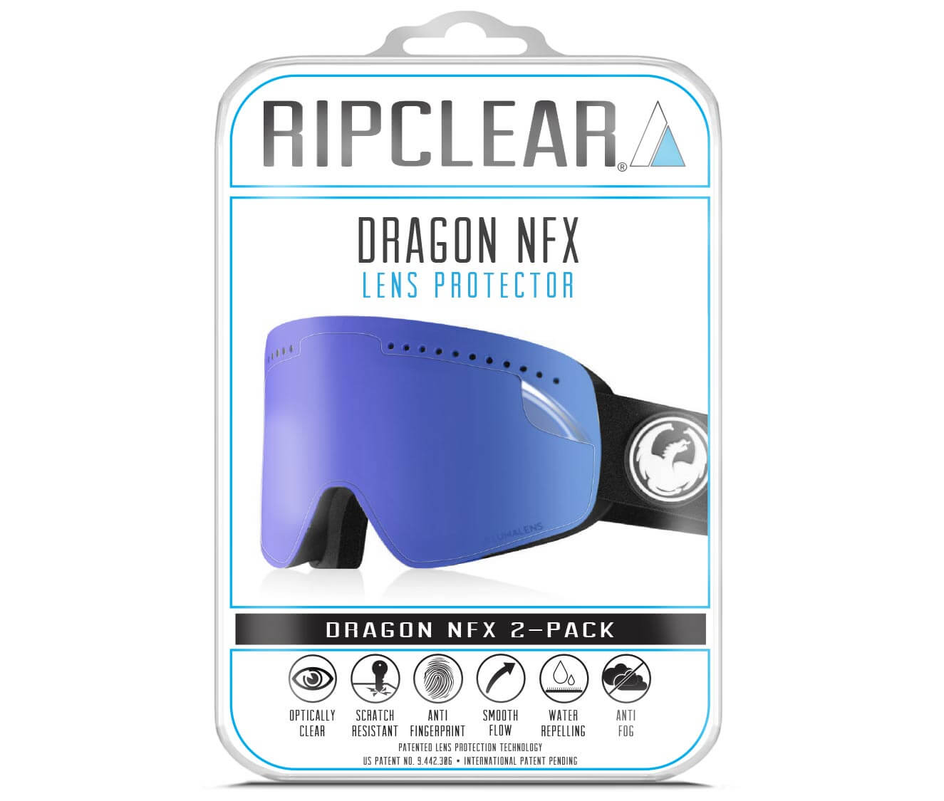 Ripclear Dragon NFX Snow Goggle Lens Protector - 2 Pack