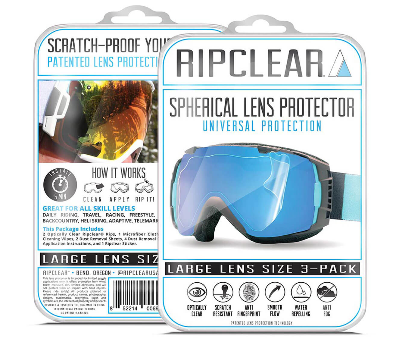 Ripclear Universal Large Spherical Snow Goggle Lens Protector