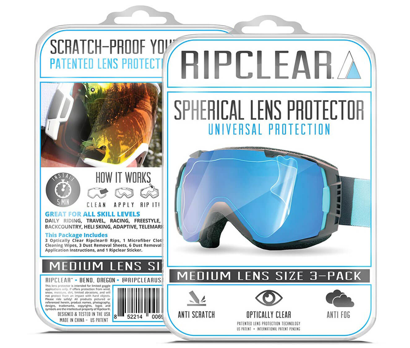 snow goggles clear lens Ripclear Spherical Universal Medium Snow Goggle Lens Protector