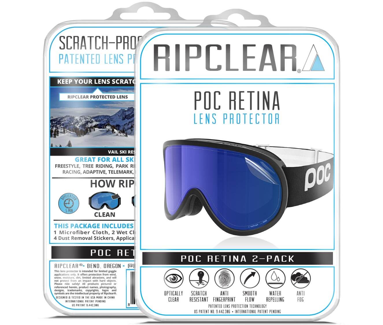 Ripclear Poc Retina Snow Goggle Lens Protector - 2 Pack