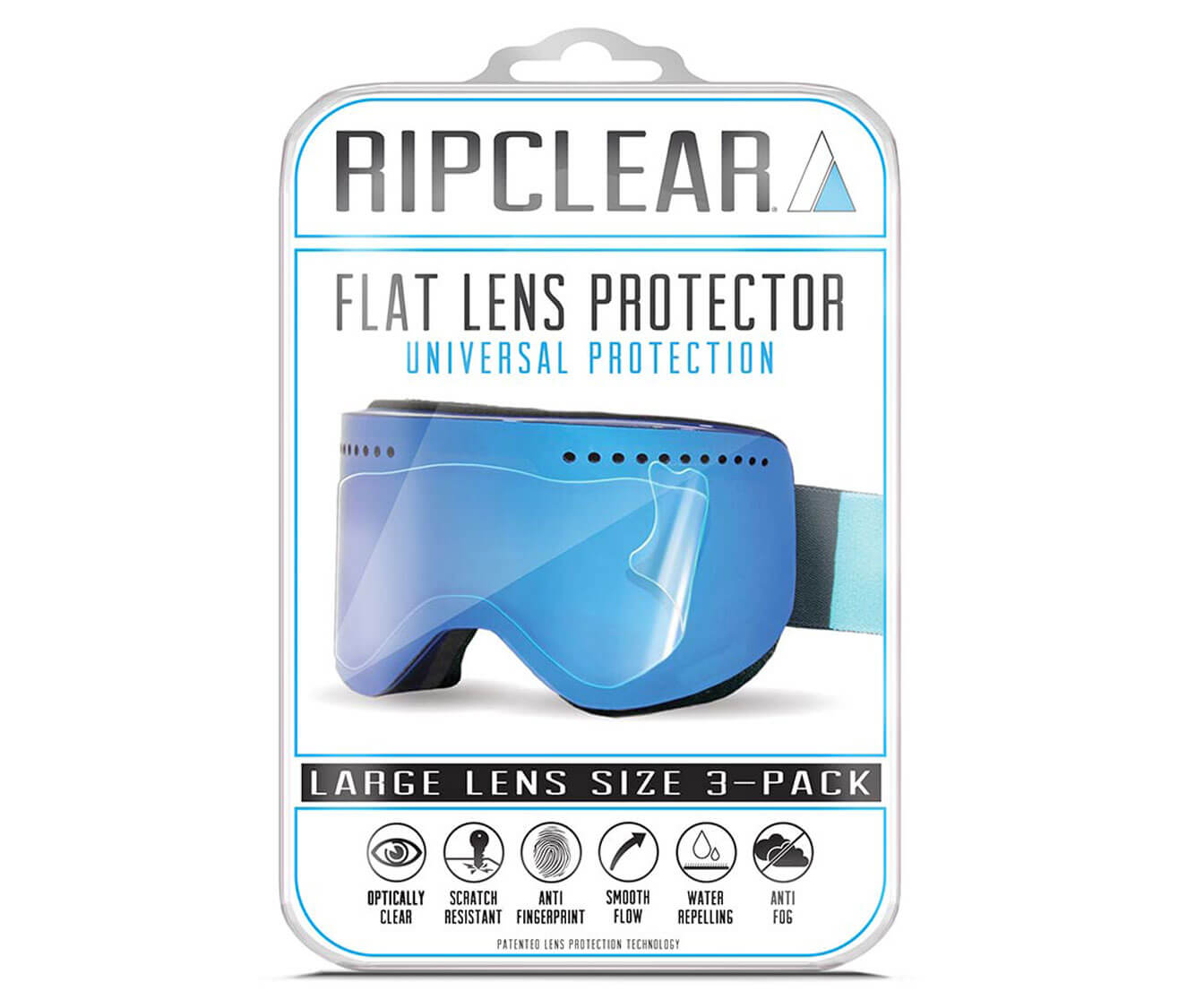 Ripclear Cylindrical Large Universal Snow Goggle Lens Protector - 3 Pack