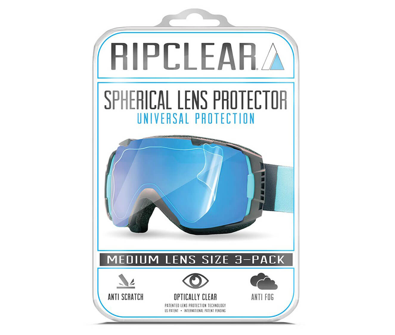 Ripclear Spherical Universal Medium Snow Goggle Lens Protector - 3 Pack
