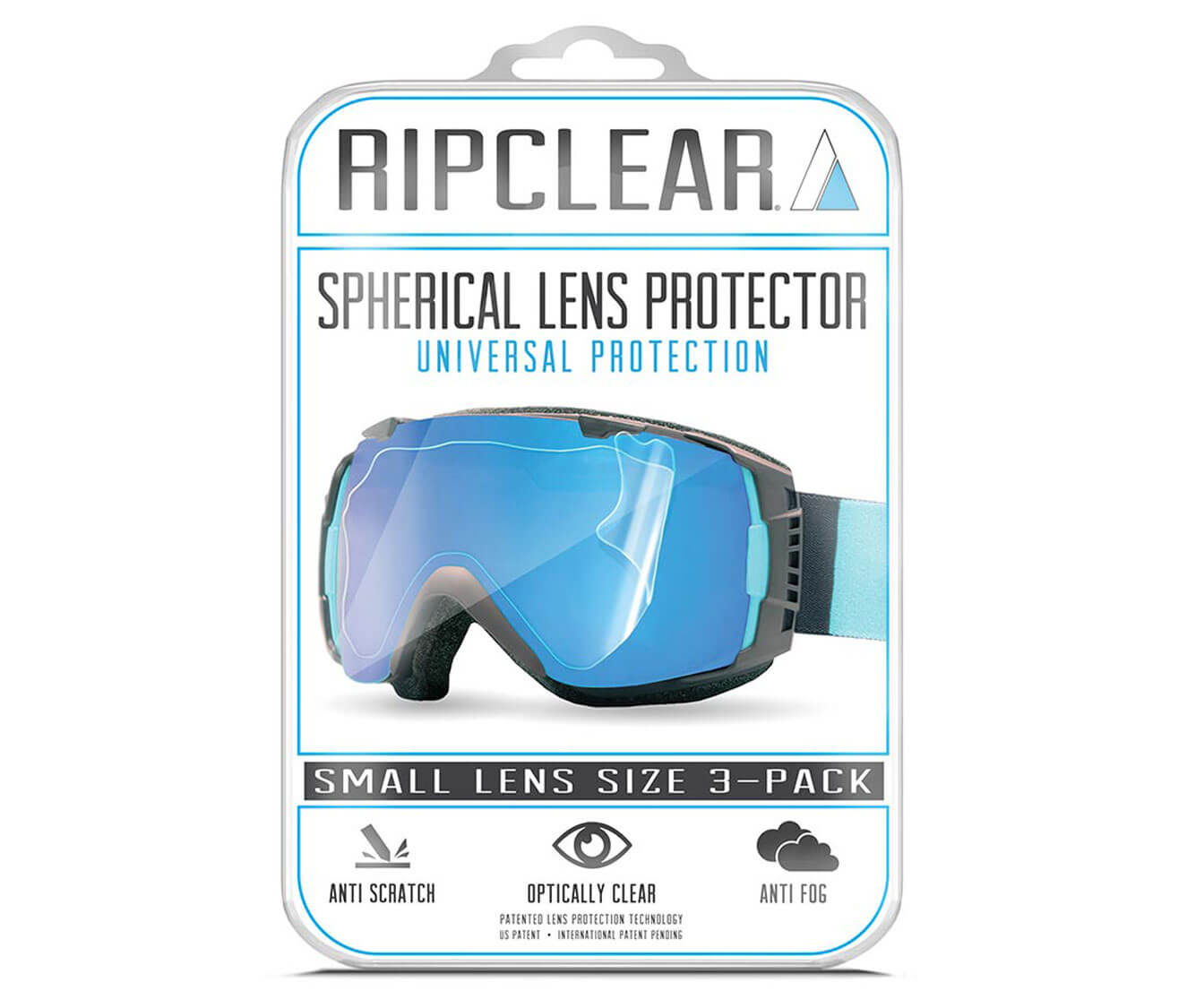 Ripclear Spherical Universal Small Snow Goggle Lens Protector - 3 Pack